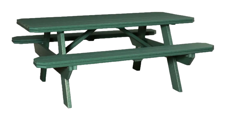 3'x6' Traditional Picnic Table with attached Benches